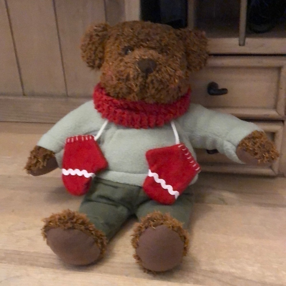Hallmark Teddy Bear Mittens Scarf Plush Stuffed Animal Winter Christmas Holiday